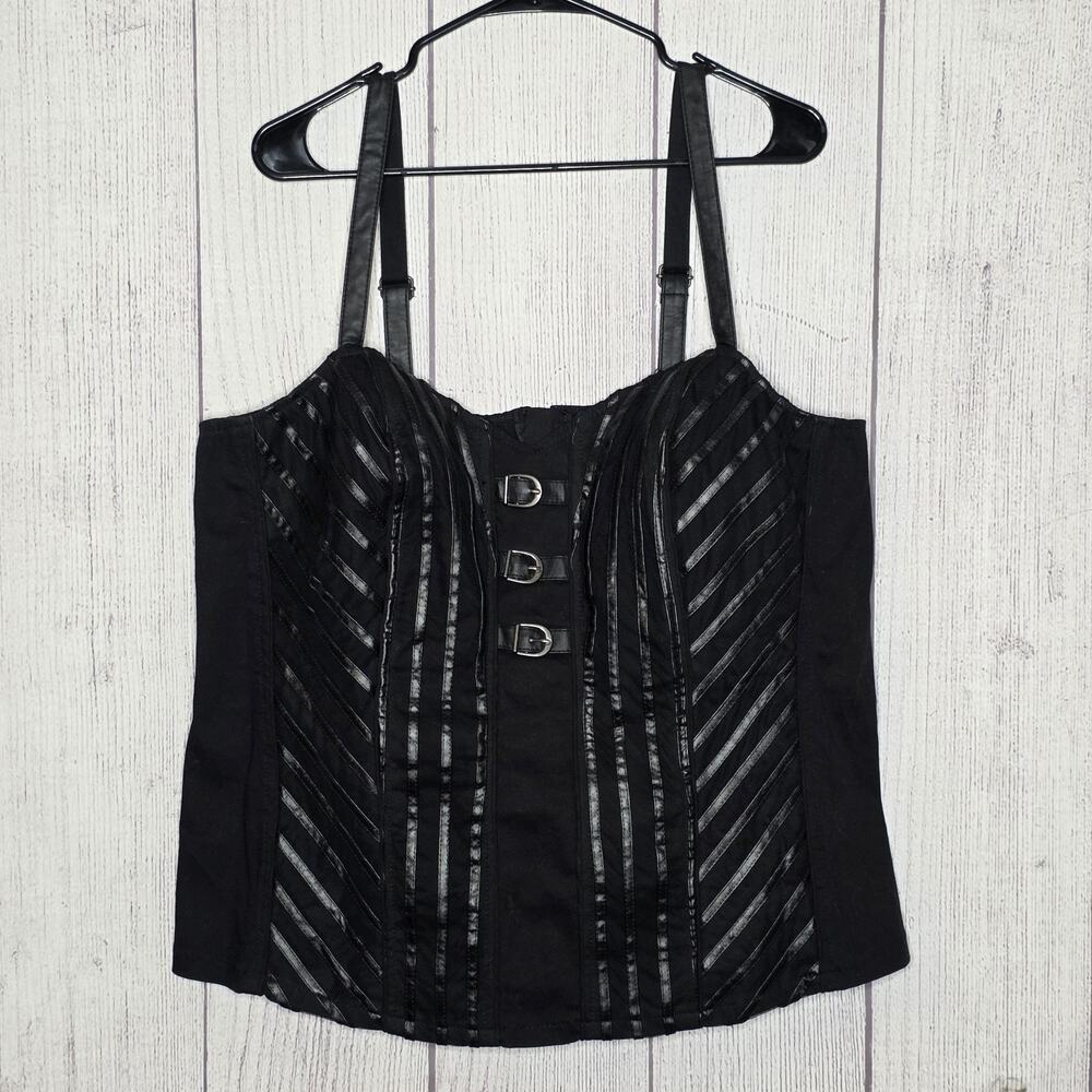 TRIPP NYC Black Buckle Corset Top Plus Size 3 Goth Punk Hot Topic